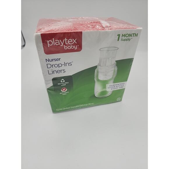 Playtex Nurser Drop in Liners Disposable Bottle 4oz 150 Ct. New Sealed Package - Picture 1 of 8